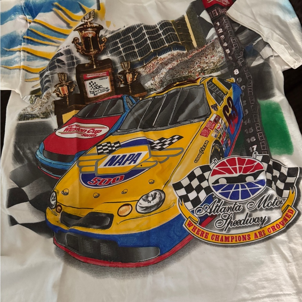 NASCAR 1996 Chase Authentics White and Yellow Racing Tee